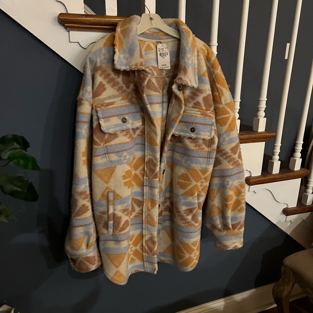 Free People Jacquard Sedona Combo Print Ruby Shacket in SZ L - Picture 8 of 16